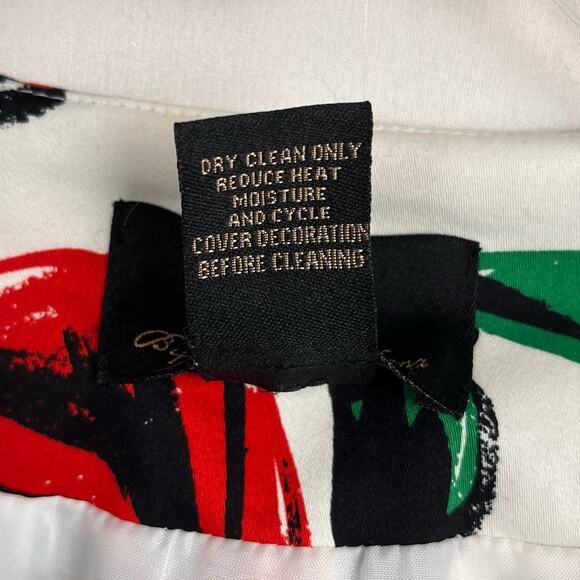 TRENZ (by Theresa Renz) Multi Colored Floral Beaded Cotton Blend Jacket Women 2X - Picture 12 of 13